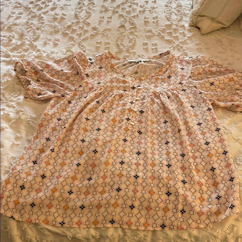 LOFT Multicolor Patterned Blouse
